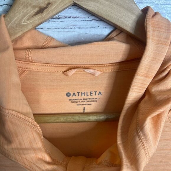 Athleta Sweatshirt‎ Womens S Orange Hoodie Pockets Zip Up Running Athletic - Picture 6 of 8